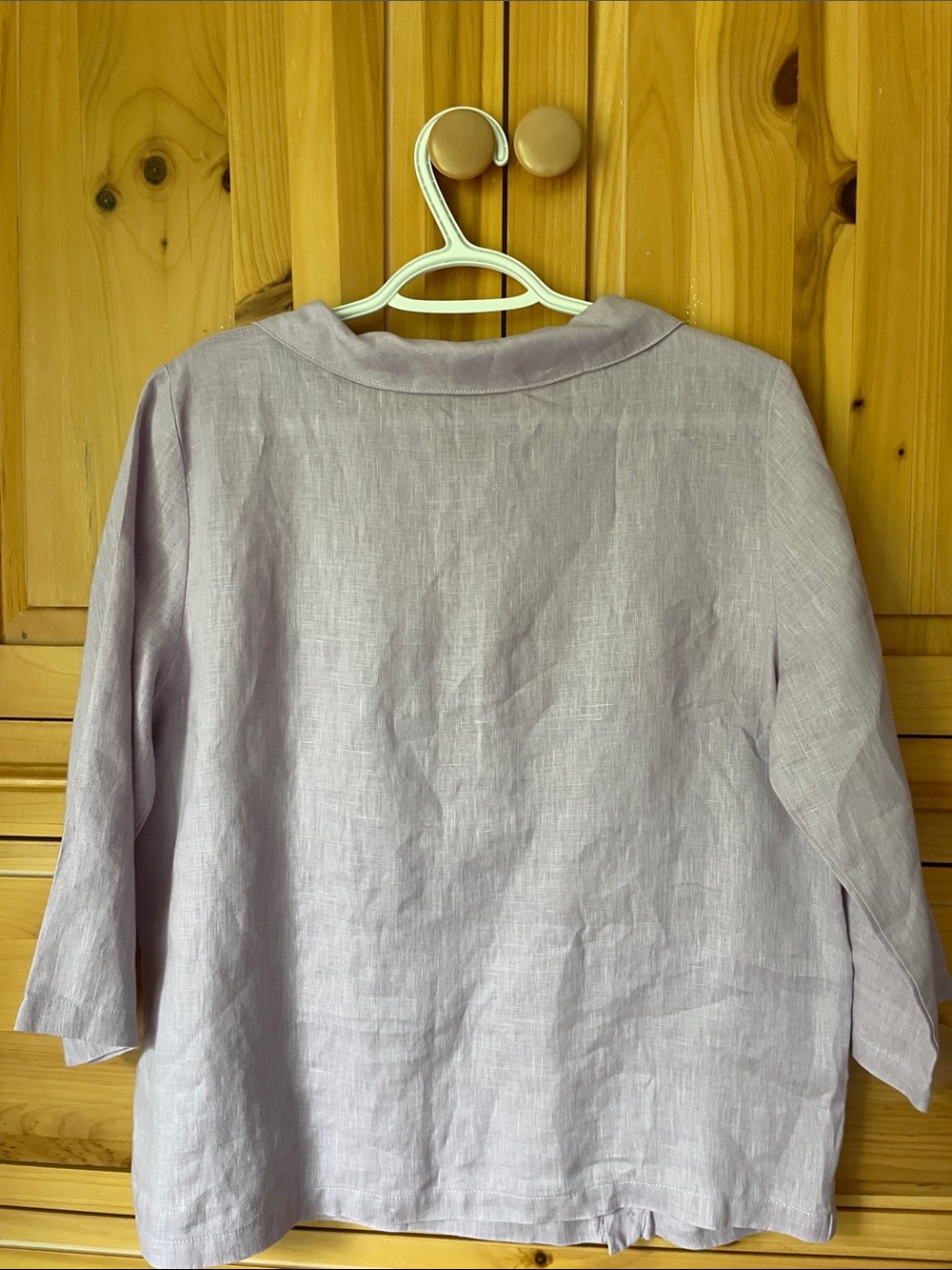 Linen/cotton blend Lintico lavender blouse - Picture 9 of 10